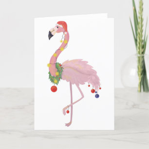 Cartes Pour Fêtes Annuelles santa claus flamingo