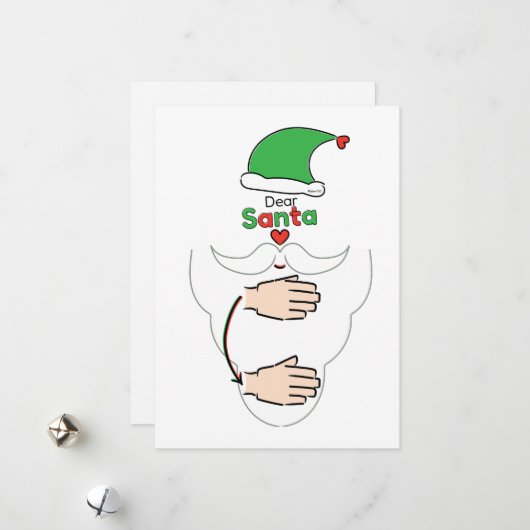 Cartes Pour Fêtes Annuelles Santa Claus in American Sign Language (Devant/Arrière en situation)