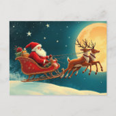 Cartes Pour Fêtes Annuelles Santa Claus in Sleigh (Devant)