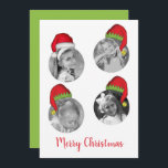 Cartes Pour Fêtes Annuelles Santa Claus Jolly Elf Christmas Photo Card 4 Photo<br><div class="desc">Jolly Santa Claus et Jolly Elf du pôle Nord. Ce modèle de carte photo de Noël Whimsical and Fun Multi photo a une disposition de 4 photos. Avoir du plaisir à ajouter vos photos à cette mise en page est facile avec ce design drôle et mignon avec de mignons casquettes....</div>