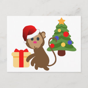 Cartes Pour Fêtes Annuelles santa claus monkey emoji