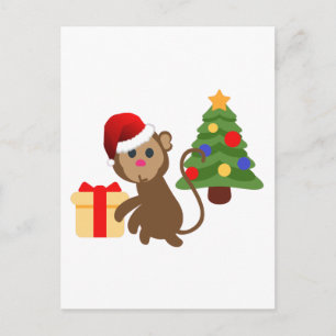Cartes Pour Fêtes Annuelles santa claus monkey emoji