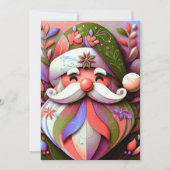 Cartes Pour Fêtes Annuelles Santa Claus Noël rose violet vert (Devant)