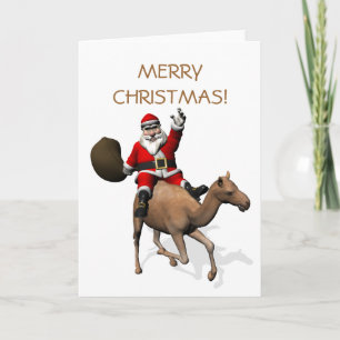 Cartes Pour Fêtes Annuelles Santa Claus Riding A Camel