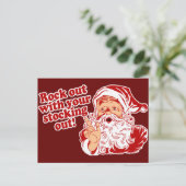 Cartes Pour Fêtes Annuelles Santa Claus Rock Out (Debout devant)