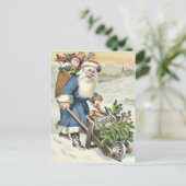 Cartes Pour Fêtes Annuelles Santa Claus Roue Jouets À feuillage persistant Bon (Debout devant)