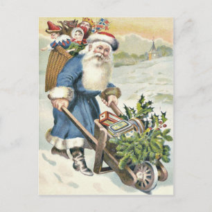 Cartes Pour Fêtes Annuelles Santa Claus Roue Jouets À feuillage persistant Bon
