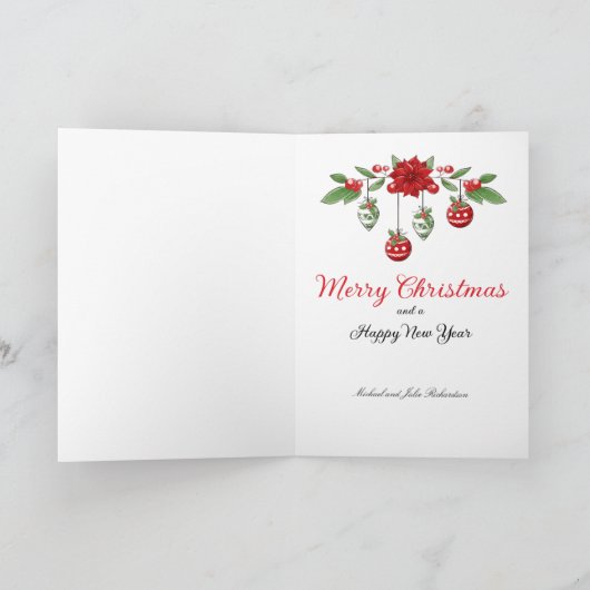 Cartes Pour Fêtes Annuelles Santa Claus sapin de Noël Personnaliser la signatu (Intérieur)