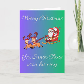 Cartes Pour Fêtes Annuelles "Santa Claus Sleigh Christmas Card