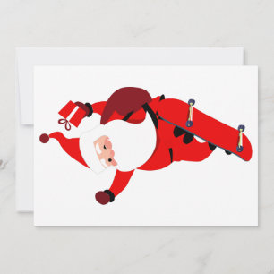 Cartes Pour Fêtes Annuelles Santa Claus sur Skateboard
