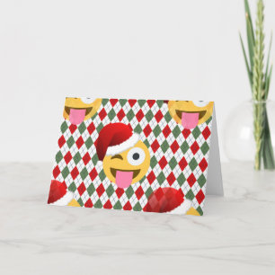 Cartes Pour Fêtes Annuelles santa claus wink emoji