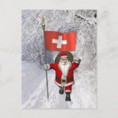 Cartes Pour Fêtes Annuelles Santa Claus With Ensign Of Switzerland (Devant)