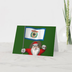 Cartes Pour Fêtes Annuelles Santa Claus With Ensign Of West Virginia