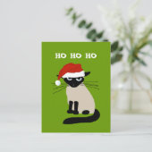 Cartes Pour Fêtes Annuelles Santa Clause de Siamese - Funny Kitty Chat Noël (Debout devant)