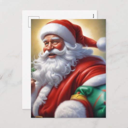 Cartes Pour Fêtes Annuelles Santa Clause Joyeux Noël Bonne année (Devant / Derrière)