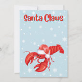Cartes Pour Fêtes Annuelles Santa Claws Pun Drôle Homard Crustacécore (Devant)