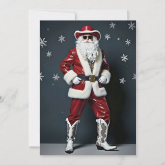 Cartes Pour Fêtes Annuelles Santa Cow-boy