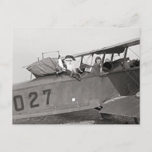 Cartes Pour Fêtes Annuelles Santa dans un avion, 1921