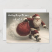 Cartes Pour Fêtes Annuelles Santa dashing through the snow (Devant)