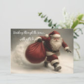 Cartes Pour Fêtes Annuelles Santa dashing through the snow (Debout devant)