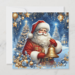 Cartes Pour Fêtes Annuelles Santa et arbre de Noël beau personnalisable