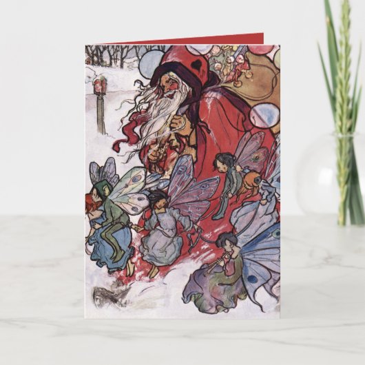 Cartes Pour Fêtes Annuelles Santa et fées par Florence Harrison (Devant)