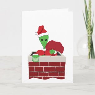 Cartes Pour Fêtes Annuelles Santa extra-terrestrial