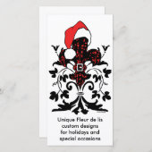 Cartes Pour Fêtes Annuelles Santa Fleur de lis (rouge) (Devant / Derrière)