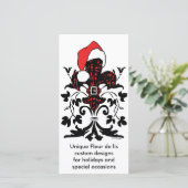 Cartes Pour Fêtes Annuelles Santa Fleur de lis (rouge) (Debout devant)