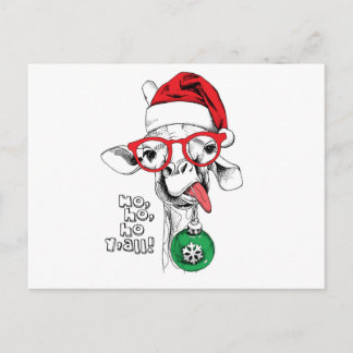 Cartes Pour Fêtes Annuelles Santa Girafe