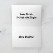 Cartes Pour Fêtes Annuelles Santa Goes on Test Drive (Intérieur)