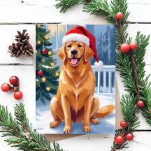 Santa Hat Labrador | Joyeux tableau de chien de No