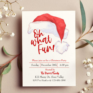 Cartes Pour Fêtes Annuelles Santa Hat, Modern Christmas party, Holiday party