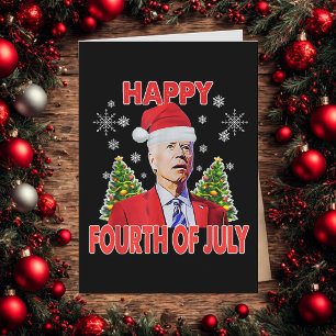 Cartes Pour Fêtes Annuelles Santa Joe Biden Joyeux 14 juillet Noël drôle