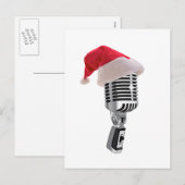 Cartes Pour Fêtes Annuelles santa microphone (Devant / Derrière)