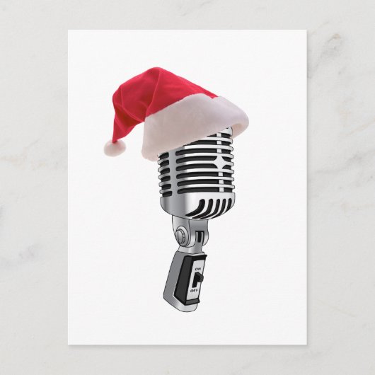 Cartes Pour Fêtes Annuelles santa microphone (Devant)