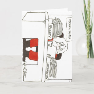 Cartes Pour Fêtes Annuelles Santa moderne vilaine. Pas aussi vilain