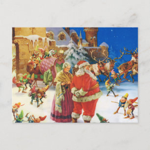 Cartes Pour Fêtes Annuelles Santa & Mrs Claus at the North Pole, Christmas Eve