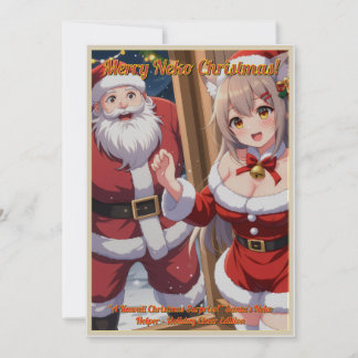 Cartes Pour Fêtes Annuelles Santa & Neko Helper (Non-Download)