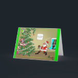 Cartes Pour Fêtes Annuelles Santa,Noël,humour,drôle,elfe,arbre,hohoho Holida<br><div class="desc">Humour de Noël,  Santa défoncé</div>