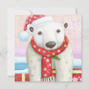 Cartes Pour Fêtes Annuelles Santa Ours Polaire budget Noël