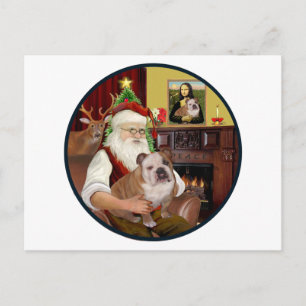 Cartes Pour Fêtes Annuelles Santa (R) - Bouledogue Anglais 1