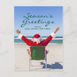 Cartes Pour Fêtes Annuelles Santa relaxing on an Australian beach<br><div class="desc">Père Noël</div>