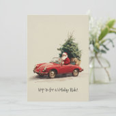 Cartes Pour Fêtes Annuelles Santa’s Joyride in Red Convertible (Debout devant)