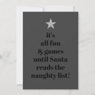 Cartes Pour Fêtes Annuelles Santa Silver Star Police Moderne Citation Drôle