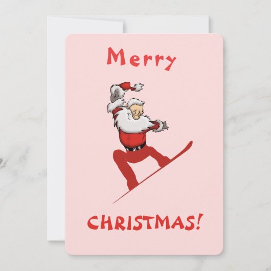Cartes Pour Fêtes Annuelles Santa Skateboard (Devant)