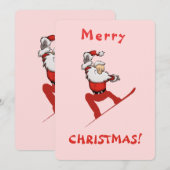 Cartes Pour Fêtes Annuelles Santa Skateboard (Devant / Derrière)