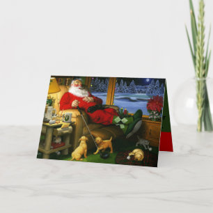 Cartes Pour Fêtes Annuelles Santa with a golf driver Christmas Card