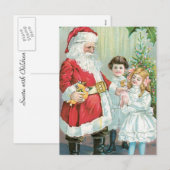 Cartes Pour Fêtes Annuelles Santa With Children (Devant / Derrière)