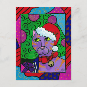 Cartes Pour Fêtes Annuelles SantaCat